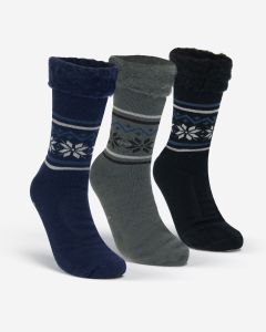 Men's Bed Socks with Grips Pk3