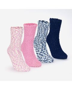 Ladies Popcorn Cosy Socks Pk4