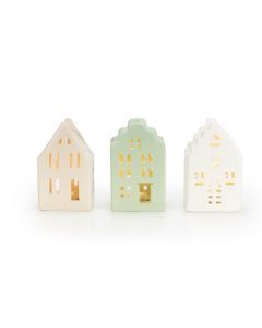 Set of 3 LED Houses