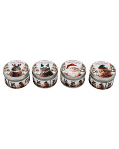 Christmas Tin Candle - Set of 2- Cat 