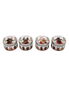 Christmas Tin Candle - Set of 2- Dog 