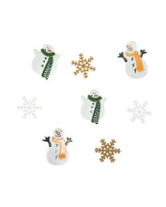 Snowman & Snowflake Buttons Pk8