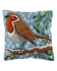 Cross Stitch Kit - Cushion - Christmas Robin