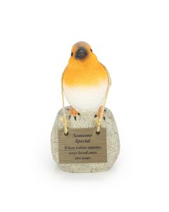 Robin on Rock With Hanging Plaque- Someone Special