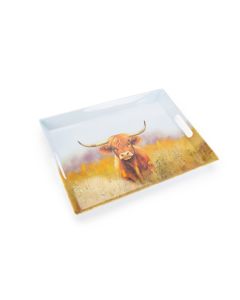 38cm Tray with Handles - Highland Cow