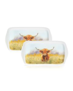 Set of 2 Trays - Highland Cow