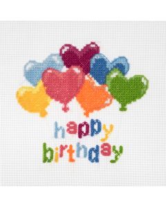 Mini Counted Cross Stitch Kit - Birthday Balloons