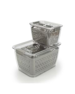 Fridge Container with Basket - Set of 2
