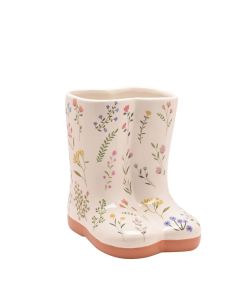 Ceramic Vase - Floral Wellies/Boots