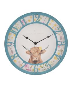Outdoor Clock 25cm - Highland Cow