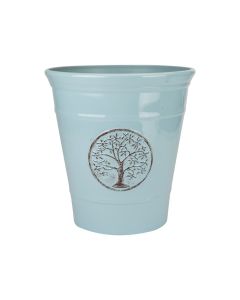 30cm Plastic Planter - Tree of Life - Powder Blue