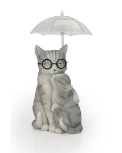 Mum & Baby Cat with Solar Umbrella