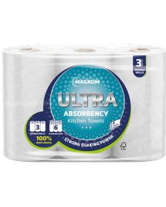 Kitchen Towels Pk3 Double Roll 