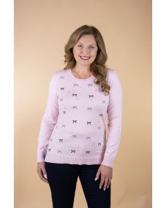 Ladies Fine Knit Jumper with Bows