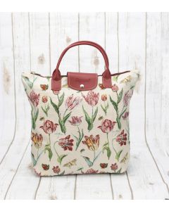 Tapestry Foldaway Shopping Bag - Tulips