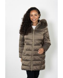Long Padded Jacket with Hood