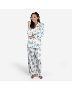 Woodland Print Satin Pyjamas