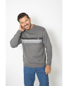 Men's Herringbone Stripe Knitted Jumper