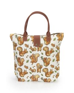 Tapestry Foldaway Shopping Bag Squirrels