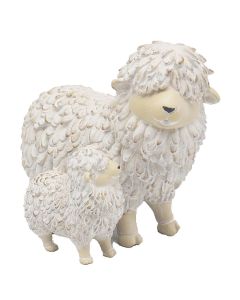 Shaggy Sheep with Lamb Ornament