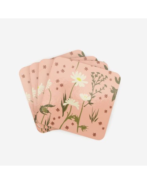 Pk4 Coasters - Pink Daisy