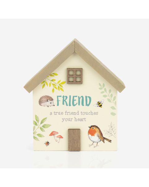 Woodland Robin House Standing Plaque - Friend